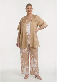 Singlet BLURRED ROSES - light brown - #4