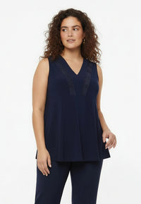 Singlet flare lace insert UNI DOLCE - blue - #1