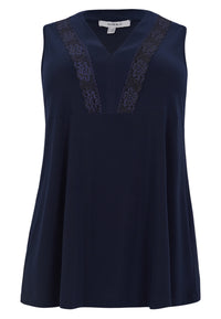 Singlet flare lace insert UNI DOLCE - blue - #2