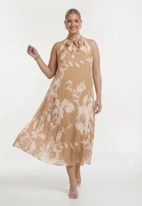 Dress tea BLURRED ROSES - light brown - #1