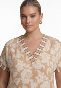 Dress FLOWER STAMP - light brown - #4