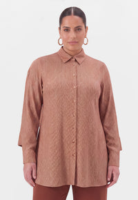 Blouse flare FISHBONE - mid brown - #2