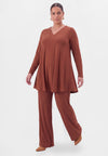 Tunic wide bottom with strass UNI R-DOLCE - mid brown