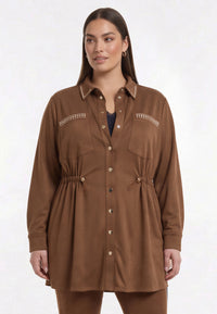 Jacket SUEDE ALIKE - mid brown - #2