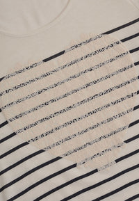 Shirt flare heart print - white - #5