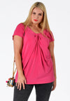 Shirt wide drape neck DOLCE - pink - #1