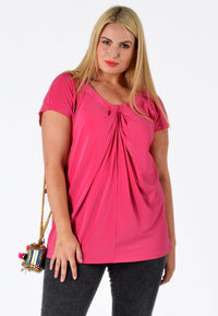 Shirt wide drape neck DOLCE - pink - #1