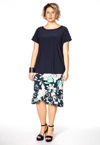 Skirt tube ruffled LINA - blue - #1