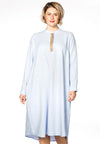 Blouse stone placket LINEN - blue - #2