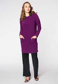 Tunic turned neckline DOLCE - purple - #1