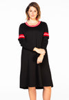 Dress stripe rib INTERLOCK - black