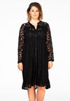 Dress ruffled LACE - black