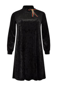 Dress puff sleeves VELVET - black - #4