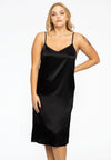 Dress spaghetti silk - black