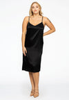 Dress spaghetti silk - black