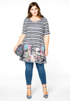 Tunic wide bottom STRIPE/FLOWER - multi - #1