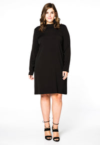 Dress deep back neck - black - #1