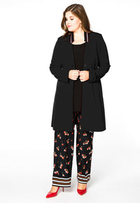 Blazer v-neck collar interlock - black - #1