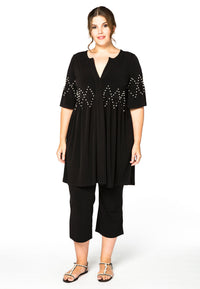 Tunic ruffled pearls DOLCE - black - #1