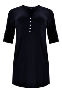 Tunic grandad collar DOLCE - blue - #4