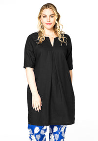 Tunic pleat LINEN - black - #2