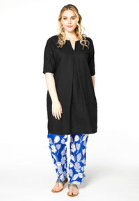 Tunic pleat LINEN - black - #1