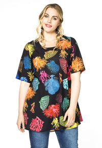 Tunic wide bottom CORAL - black - #2