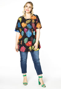Tunic wide bottom CORAL - black - #1