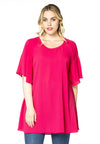 Tunic wide frilled sleeve BUBBLE - pink - #2