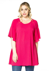 Tunic wide frilled sleeve BUBBLE - pink - #2