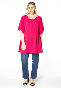 Tunic wide frilled sleeve BUBBLE - pink - #1