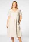 Dress pleats LINEN - brown - #1