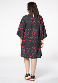 Dress wide sleeves HEART - black - #3