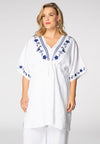 Blouse embroidered LINEN - white - #1