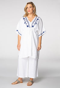 Blouse embroidered LINEN - white - #2