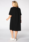 Dress tied back stretch cotton - black - #3