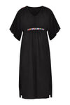 Dress embroidered detail LINEN - black - #4