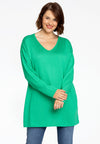 Pullover V basic - green - #1