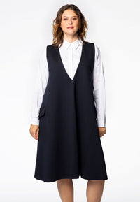 Dress deep v-neck INTERLOCK - blue - #2