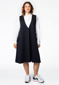 Dress deep v-neck INTERLOCK - blue - #1