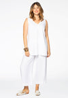 Singlet double v-neck LINEN - white - #2
