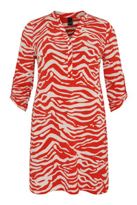 Tunic grandad collar ZEBRA - red - #4