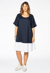 Dress colourblock LINEN - blue - #1