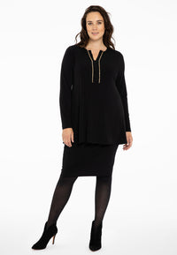 Tunic flare strass trim DOLCE - black - #1