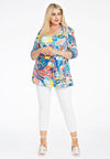 Tunic flare FLORAL - blue - #1