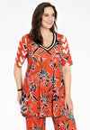 Tunic wide bottom MIX PRINT - red - #1