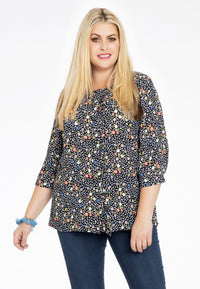 Blouse FLOWER RAIN - black - #2