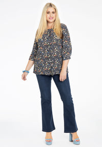 Blouse FLOWER RAIN - black - #1