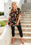 Tunic wide bottom BLOOMY - black - #5