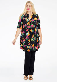 Tunic wide bottom BLOOMY - black - #1